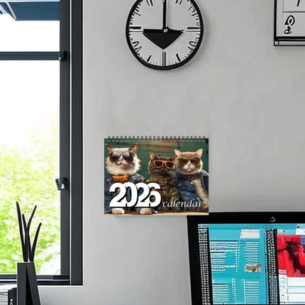 2026 Glasses Kittens Cats Calendar Wall Monthly Planner Family Home Organiser