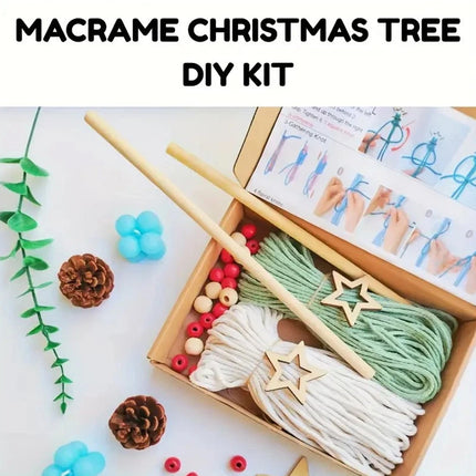 2pcs Knitted Christmas Tree DIY Kit , Wall Hanging Decor, Festive Gift