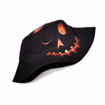 Halloween Hats Prop Creative Cartoon Pumpkin Printed Sun-shade Fisherman Hat