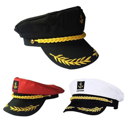 Navy Captain Hat Skipper Yacht Hat Sailor Costume Cosplay Fancy Dress