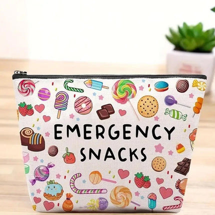 Emergency Snacks Canvas Storage Bag - Zippered Design, Multiple Color Options for Snacks & Sweets