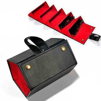 Multi Grids Leather Sunglasses Glasses Foldable Eyeglasses Storage