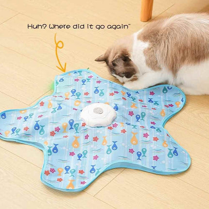 Automatic Cat Toy Moving Feather Interactive Play Toy With Mouse Sound USB Charging