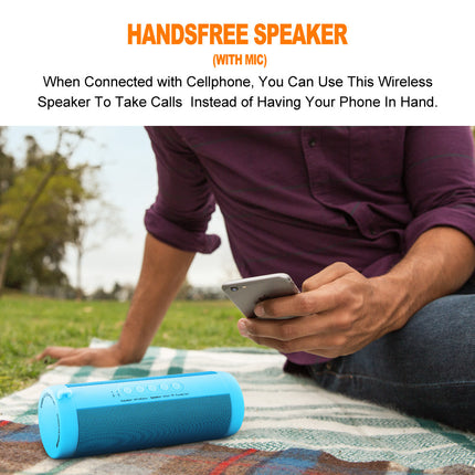 Waterproof Bluetooth Portable Speaker with Subwoofer, TF Card, Flashlight & Radio