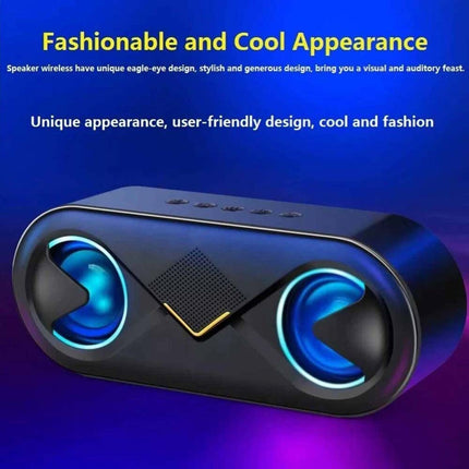 Ultra Loud High Bass Portable Wireless Outdoor Bluetooth Speaker - Black