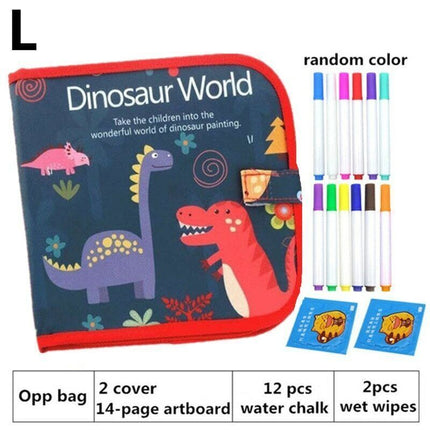 Kids Magic Drawing Painting Book Children DIY Coloring Board With Water Chalk