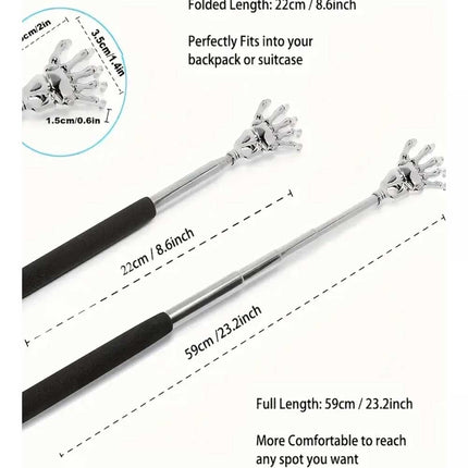 21-58cm Extendable Metal Claw Back Scratcher For Easy Massage And Itch Relief