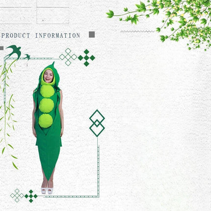 Adult Pea costume Fancy Dress Vegetable Costumes Halloween Cosplay Costume