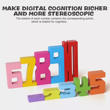 Montessori-Inspired Wooden Number Blocks,Funny Number Count Blocks Toys for Kids