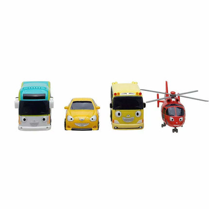 Children's Helicopter Bus Wind-Up Cars Mini Set of 4 - Fun and Colorful Toy Vehicles for Kids
