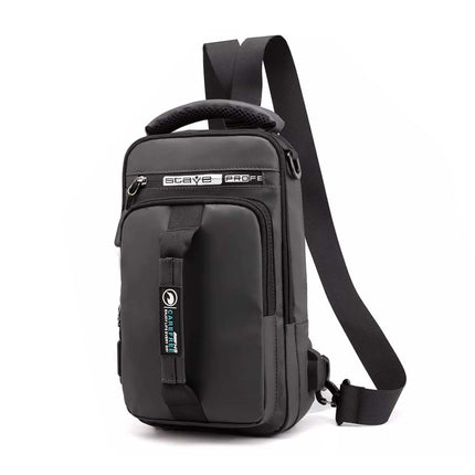 Anti-theft USB Sling Chest Crossbody Bag for Men