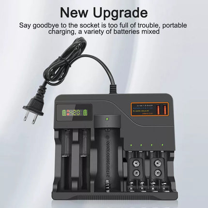 LCD Smart Battery Charger For AAA AA 9V Ni-MH Ni-CD Rechargeable Batteries