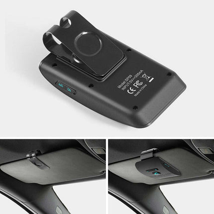 Wireless Car Bluetooth4.2 Handsfree Car Kit Speaker Phone Sun Visor Clip Black