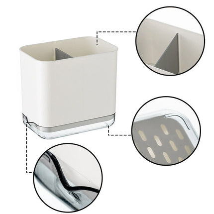 2-Pack Multi-Function Kitchen Utensil Holder Spoon/Fork Storage Rack with Drainage