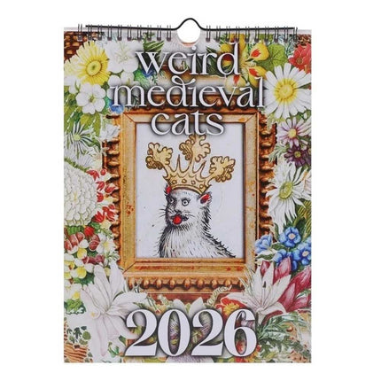 Weird Medieval Cats 2026 Wall Calendar - Monthly Planner with Whimsical Art, Perfect Gag