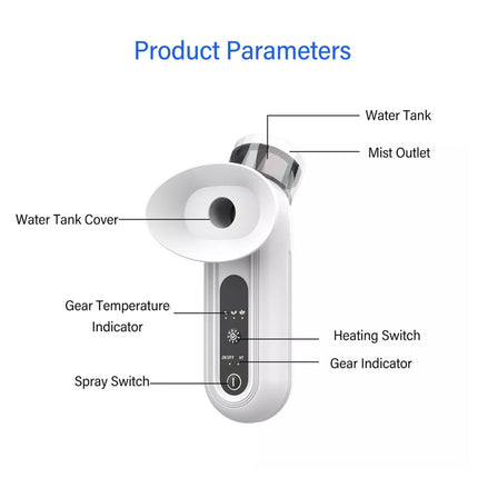 Eye Mist Sprayer White Nano Mist Sprayer Hot Compress Moisturizing Rechargeable