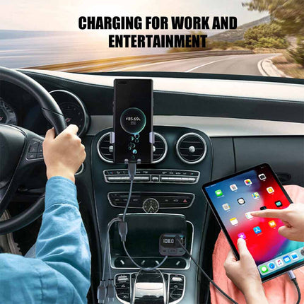 Car Bluetooth FM Radio Transmitter Adapter USB IOS Type C Fast Charger HandsFree