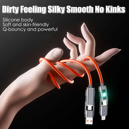 4-in-1 Digital Display USB Type-C PD 100W Fast Charging Cable for iPhone & Android