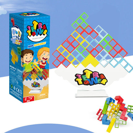 Tetra Tower Game Stacking Blocks Stack Building Blocks Balance Puzzle Board Assembly Bricks Educational Toys for Children Adults