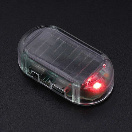 2-Pack Car Solar Dummy Alarm Light Anti-Theft LED Flashing Warning Security Light for Night Use
