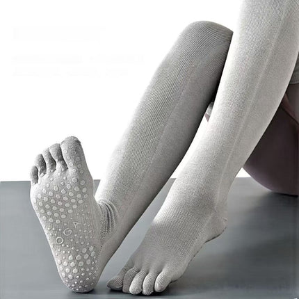 Women's Long Toe Split Non-Slip Yoga Socks for Fitness & Pilates