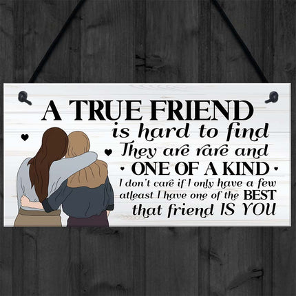 True Friend Wooden Wall Decor – Thoughtful Friendship Gift for Her