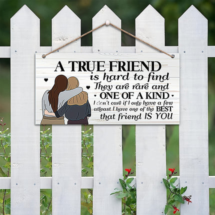 True Friend Wooden Wall Decor – Thoughtful Friendship Gift for Her
