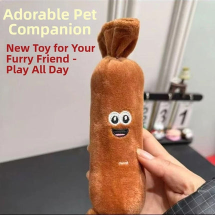 Cute Plush Sausage Squeaky Dog Toy, Bite Resistant Pet Chew Sound Toy