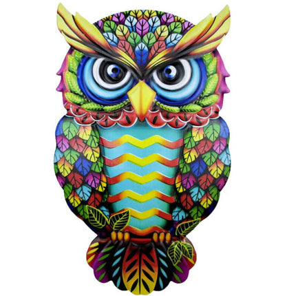 4PCS Magnetic Metal Owl Wall Decor Garden Fence Hanging Art Ornament