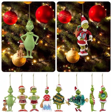 18pc Christmas Grinch Ornaments XMAS Tree Hanging Figure Pendant Decoration Gift 2D