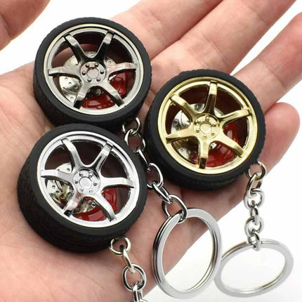 Chain Brake Discs Key Ring Simulation Tire Car Wheel Keychain RIM Wheel Keyring