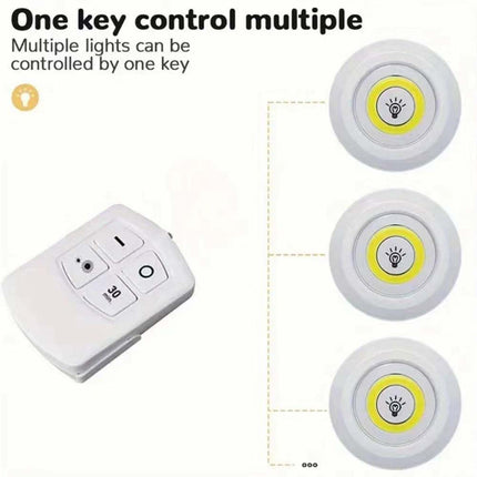 3 Pack Remote-Controlled LED Under Cabinet Lights: Dimmable, Timed, Battery Operated Push Lights