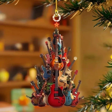 10X Rock Guitar Christmas Tree Pendant Acrylic Christmas Decoration Pendant