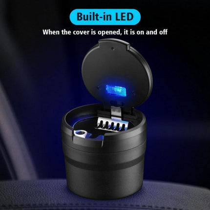 Auto Car Ashtray Cigarette Cup Ash Holder LED Lid Self Extinguishing Ash Tray