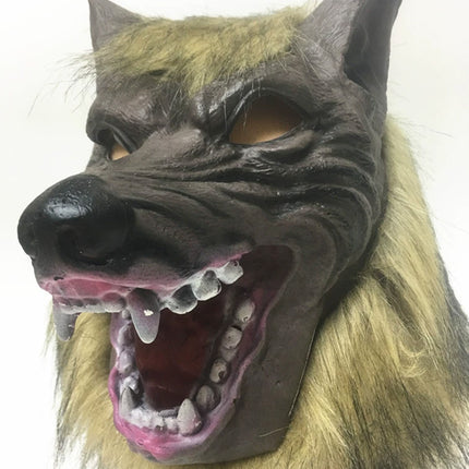 Halloween Wolf Head Face Mask Werewolf Claw Gloves Cosplay Costume Horror Props