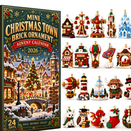 24 Day Xmas Advent Calendar | 24 Pre-Assembled Brick Ornaments Blind Box