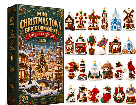 24 Day Xmas Advent Calendar | 24 Pre-Assembled Brick Ornaments Blind Box