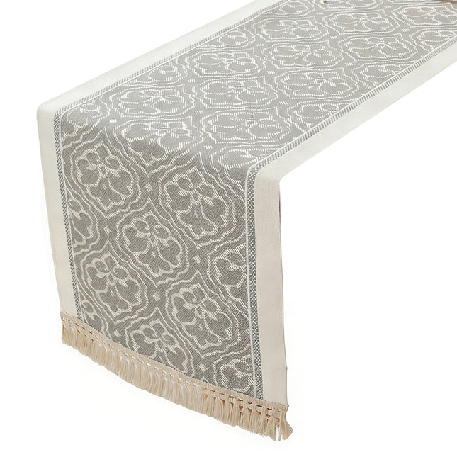 Jacquard Table Runner with Tassels – Elevate Your Dining Table & Countertop Decor