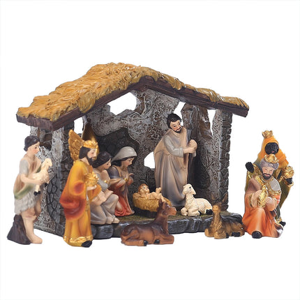 Christmas Crib Figure Scene Ornament – Gift Box for Household Supplies