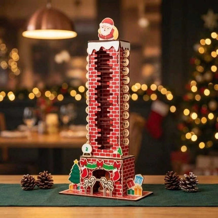 24 Day Xmas Countdown Santa Chimney Advent Calendar, Christmas Puzzle Toy Gift
