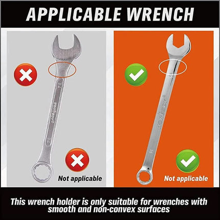 2-Pack Magnetic Wrench Organizer – Holds 24 Spanners – Tool Storage Rack for Workshop