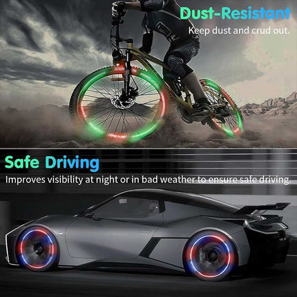 4-Pack LED Wheel Strobe Flash Lights Tire Valve Cap Lamps for Cars, Trucks & Motorcycles