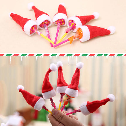 20Pcs Christmas Mini Santa Hat Lollipop Wrappers - Xmas Party Decorations