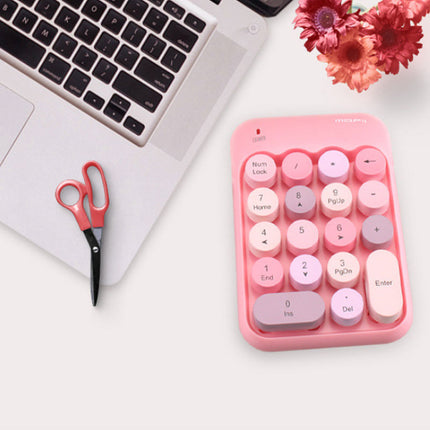 18 Keys Portable Wireless Numeric Keypad, Retro Round Keycap Number Pad