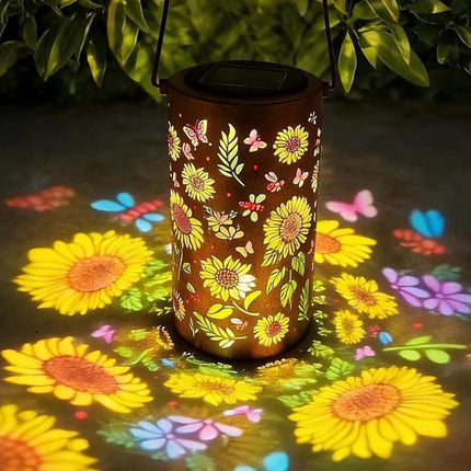 Sunflower Solar Hanging Lantern, Waterproof Outdoor Garden Light