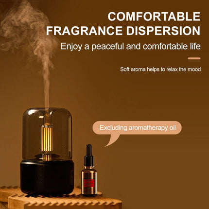 Black Vintage Style USB Plug-In Candlelight Aroma Diffuser and Humidifier 120ml