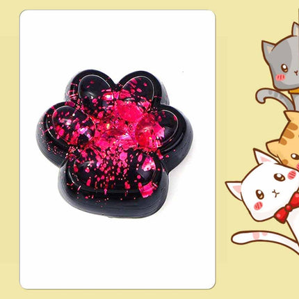 Soft TPR Cat Paw Squeeze Toy Dark Starry Sky Series with Glitter Stress Relief Squishy for