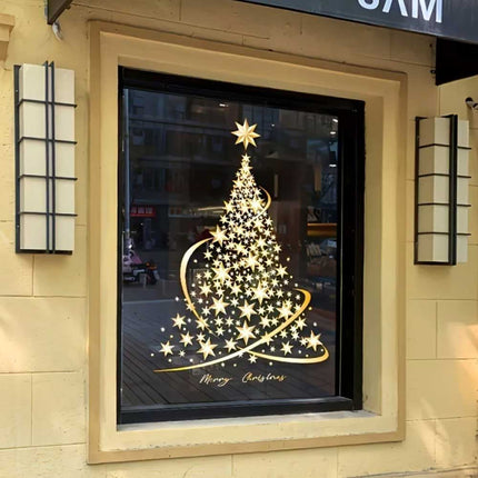 2PCS Christmas 2025 Christmas Sticker Christmas Tree Window Decal Home