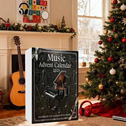 2025 Music-Themed Christmas Advent Calendar Acrylic Tree Ornaments 2D- 24-Day Xmas Countdown Holiday Gift