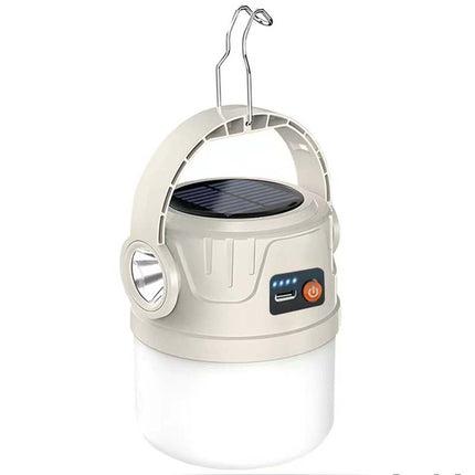 Solar Camping Lantern Flashlight LED USB Rechargeable Tent Lamp Portable Outdoor Lighting